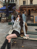 Bianca off-shoulder wool knit
