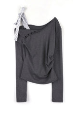 Bebe ST Tie Ribbed Tee