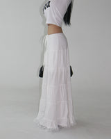 cancan lace maxi long skirt