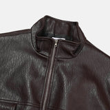 (UNISEX) Rush Crop Leather Jacket
