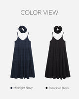 Sandy Checkered Long Dress & Hair Strap Set