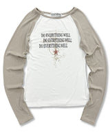 Cross Lattering Ralan Long Sleeve_Beige
