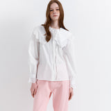 Wide Collar Blouse White