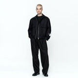 Two Pleats Wide Pants Black