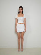 Rosie shirring skirt (white)