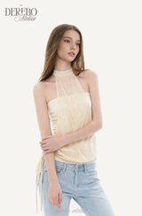 Shine halter chiffon blouse tube top