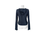 Huo Fake Layered Shirring Hood Zip-Up