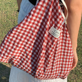hacey checked ribbon shoulder bag [red]