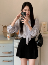 [SHOPPERMADE] MK Modal Puff Tie Blouse (3color)