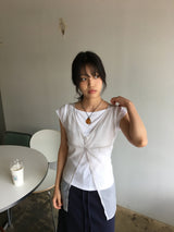 リベットボートネックTシャツ (3color)