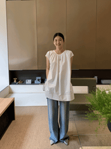 フレンチシャツ ルーズフィット ノースリーブTシャツ