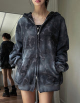 Dirty Spray Camo Warmer Hooded Zip-Up