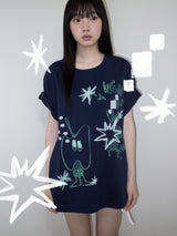 クレヨンフルーツTシャツ (アップルネイビー)