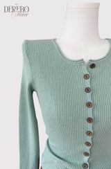 mint dot scarf cardigan