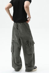 Deconstructed Cargo Denim Jeans