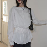 Bennu One Shoulder muffler strap blouse shirt