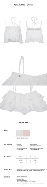 MERMAID FRILL TOP white