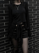 soft split layered halter T (set / 4color)