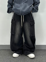  denim track cargo pants
