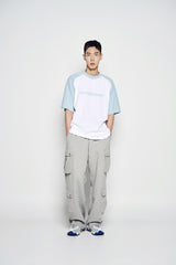 25SS コネクトロゴラグランショートスリーブTシャツ スカイブルー
