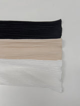 [Muffler set] Pleats U-neck Long Sleeve T-shirt