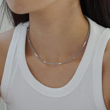 LOVE SKINNY BEADS NECKLACE GREY