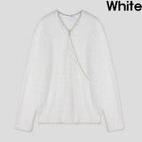 Unbalanced angora zipper knit