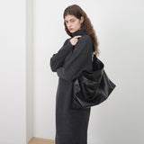 [Haesu Collaboration] Contour Shoulder Bag (Leather Black)
