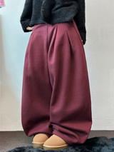M,XL🤎2SIZE🤎 DOUBLE PINTUCK WIDE LONG BALLOON PANTS ❤🤎🖤🩶4COLOR