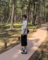 (belt presentation) Cotton Bermuda Pants