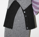 (WOOL) レイヤードボタンミニスカート