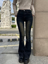 Y2K Vintage Washed Brownie Bootcut High Waist Long Pants
