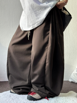 SLACKS 🥠 サイドスナップバルーンロングパンツ 🍰🤎🩶🖤4COLOR