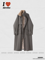 Royal Long Stand Bomber Jacket Fur Coat