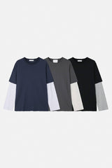 Waffle damage layered long sleeve