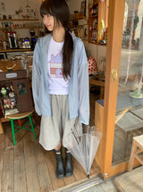 スウィンピンタックベルトバンディングバミューダパンツ