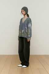 COLLECTION VINTAGE PRINTED CARDIGAN [GREEN]