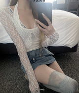 Lua see-through lace cardigan (2color)