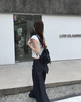 ベルティドワイドスカートパンツ