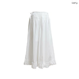 (2color) Frill Wide Ribbon Banding Pants
