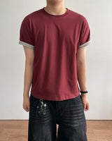デュエット クロップ ロールアップ ショートスリーブ Tシャツ