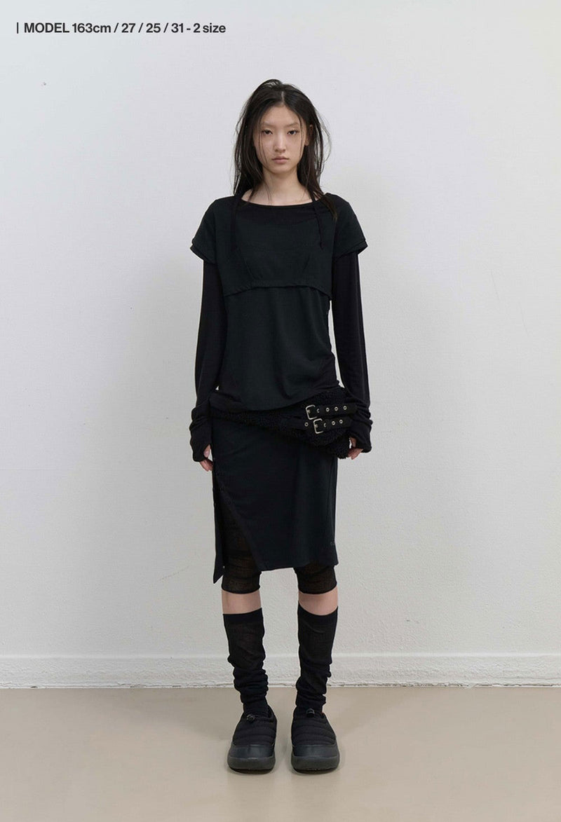 Halter Strap Long Sleeve / Black