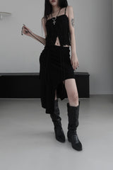 unbalanced low tunnel skirt (2color)