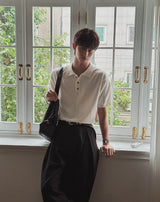 Palette Soft Collar Short Sleeve Knit