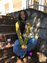 キキプリーツチェックマフラー