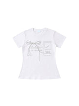 Bow sound Lace T-shirts (white)