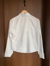 Soft Palette Panel-Cut Collar Shirt Blouse