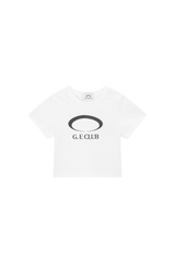 G.E CLUB CROPPED T-SHIRT [WHITE / BLACK]