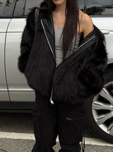 [Unisex] Fur 2way hood zip up(4color)