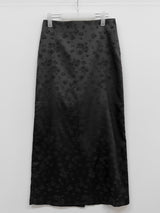 Jacquard Satin H-Line Long Skirt
